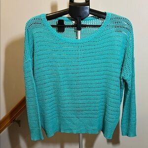 BiBi Turquoise Open-Knit Sweater - Size Small